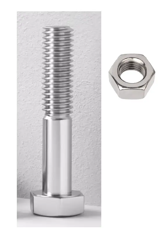 M12  x 130mm A4-80 316L 不鏽鋼六角頭螺絲 配絲帽