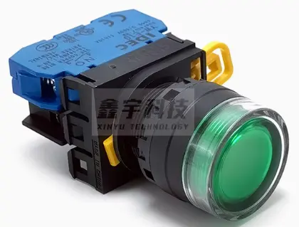 [EC067] 撳手掣連燈 螺頭 藍色 22mm, 10E